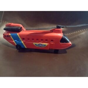 Vintage 1989 Micro machine red cargo Helicopter carrier toy
